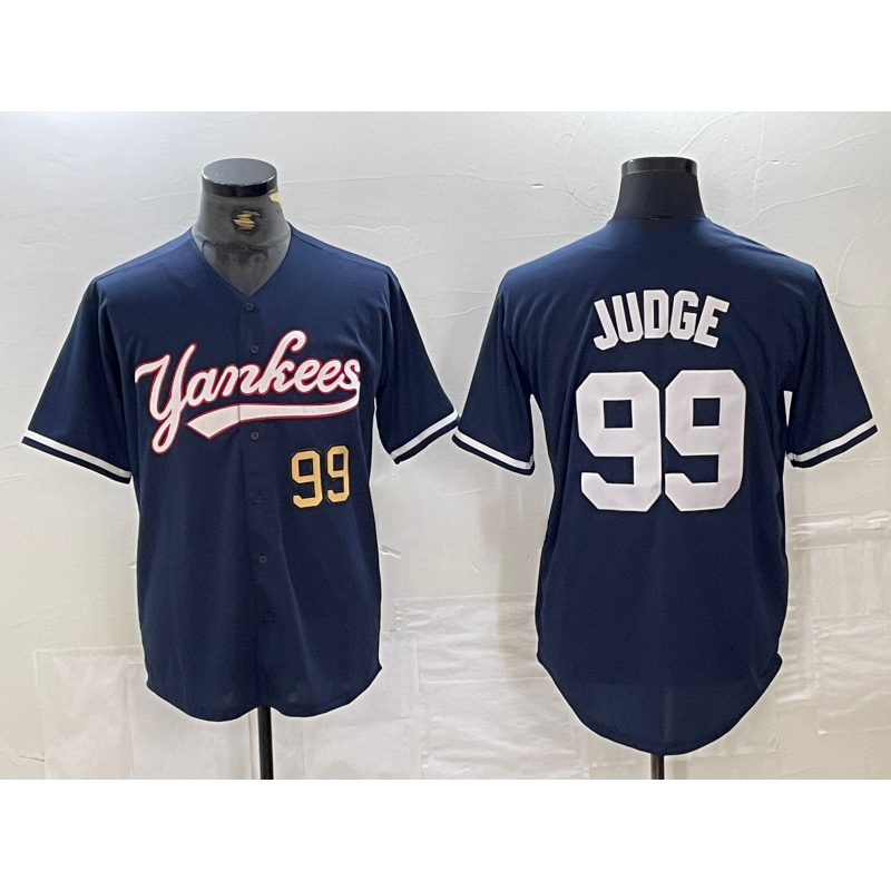 Baseball Jersey | New York Yankees #99 Aaron Judge Number Navy Stitched - image 1