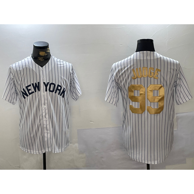 Baseball Jersey | New York Yankees #99 Aaron Judge White Pinstripe Fashion Cool - image 1