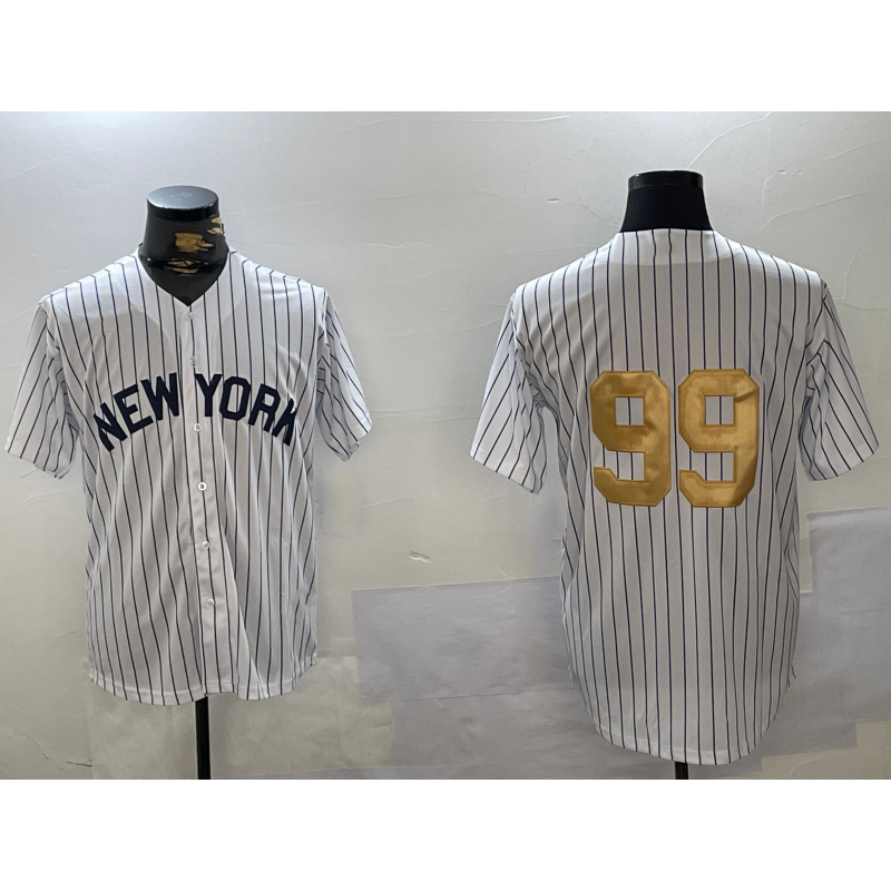 Baseball Jersey | New York Yankees #99 Aaron Judge White Pinstripe Without Name Fashion Cool - image 1