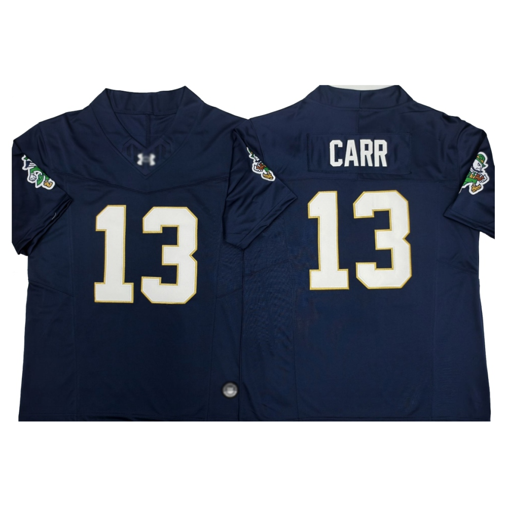 American Football Jersey | Notre Dame Fighting Irish #13 Cj Carr 2025 Gridiron Leprechaun Edition Navy College Football Stitched Jersey - image 2
