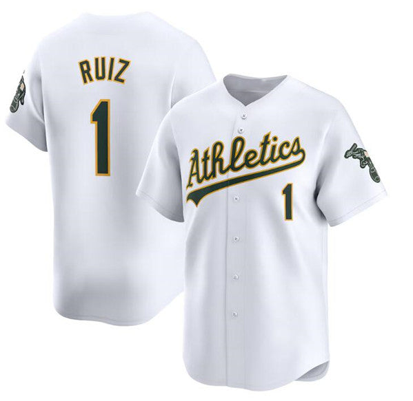 Baseball Jersey | Oakland Athletics #1 Esteury Ruiz White Home Limited Stitched - image 1