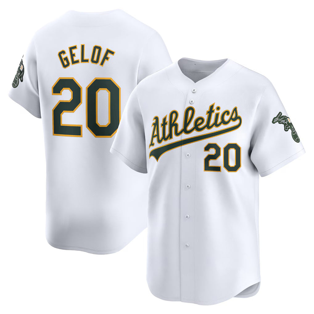 Baseball Jersey | Oakland Athletics #20 Zack Gelof White Home Limited Player - image 1