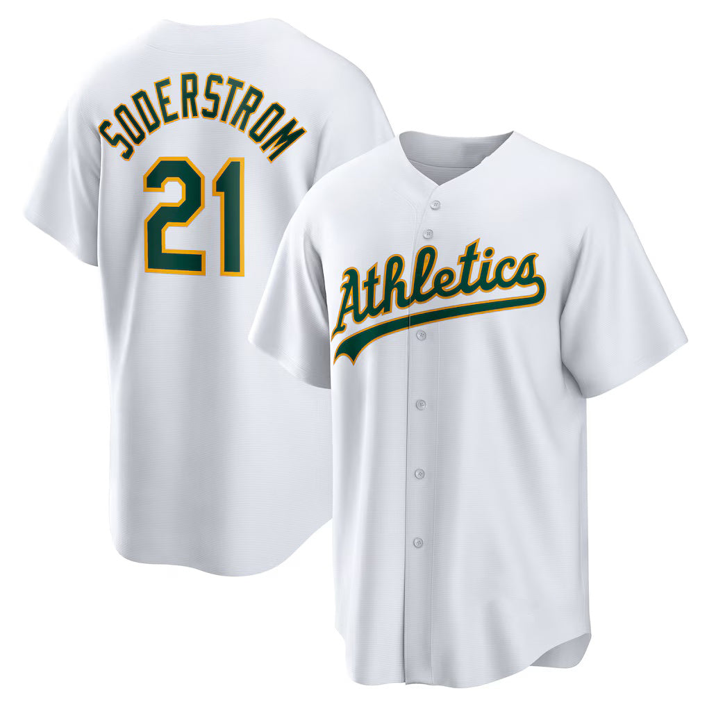 Baseball Jersey | Oakland Athletics #21 Tyler Soderstrom White Home Replica - image 1