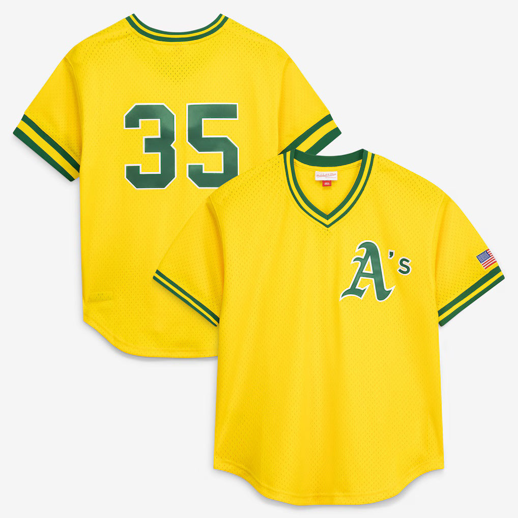 Baseball Jersey | Oakland Athletics #35 Rickey Henderson Yellow Batting Practice - image 1