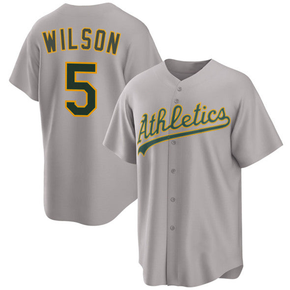 Baseball Jersey | Oakland Athletics #5 Jacob Wilson Gray 2024 Away Limited Stitched - image 1