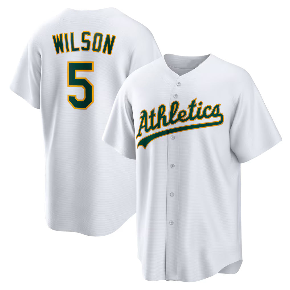 Baseball Jersey | Oakland Athletics #5 Jacob Wilson White Home Replica - image 1