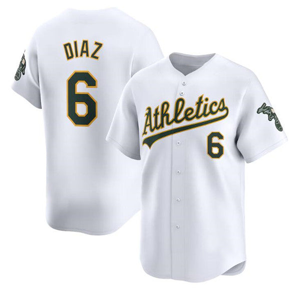 Baseball Jersey | Oakland Athletics #6 Jordan Diaz White Home Limited Stitched - image 1