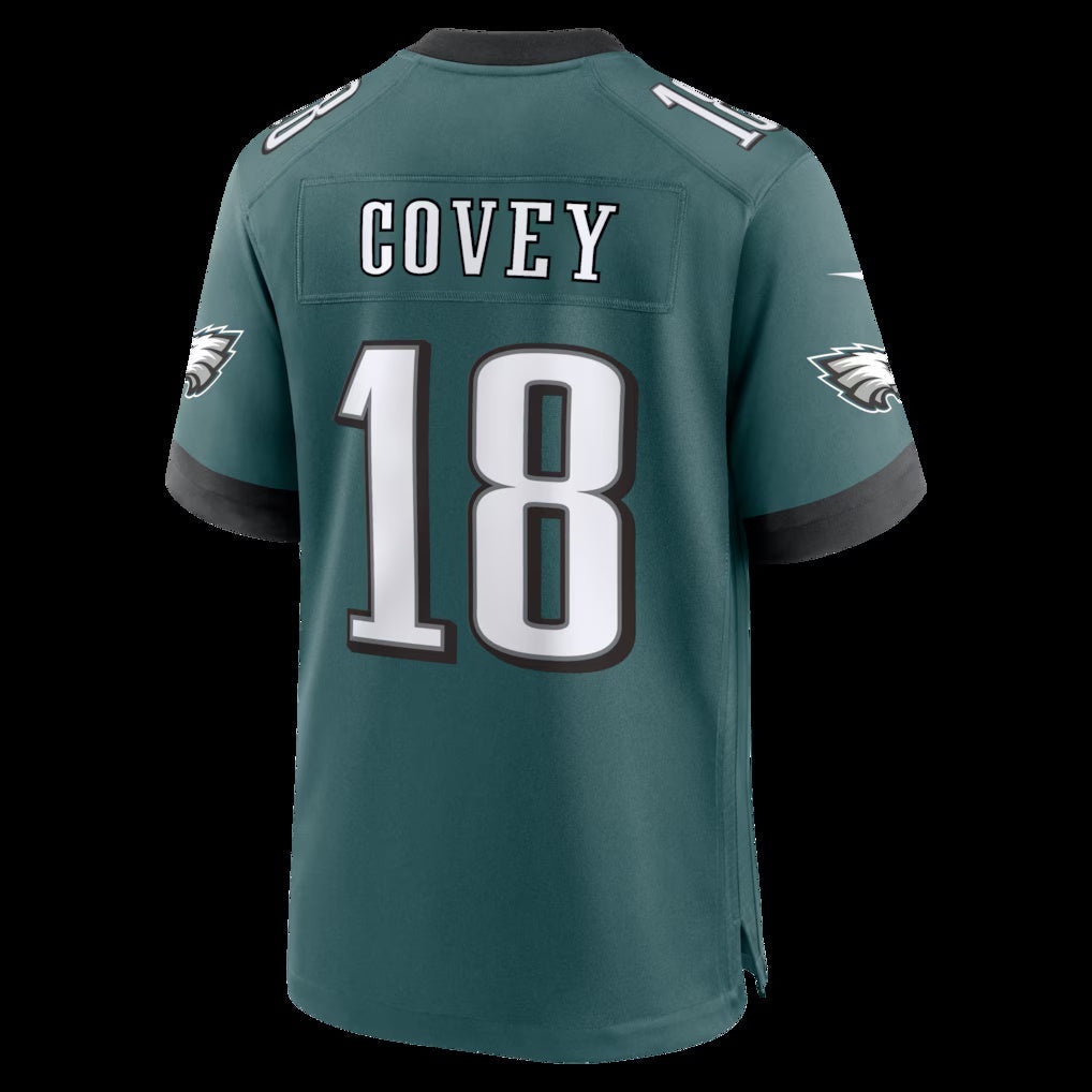 American Football Jersey | P.Eagles #18 Britain Covey Midnight Green Team Game Jersey - image 1