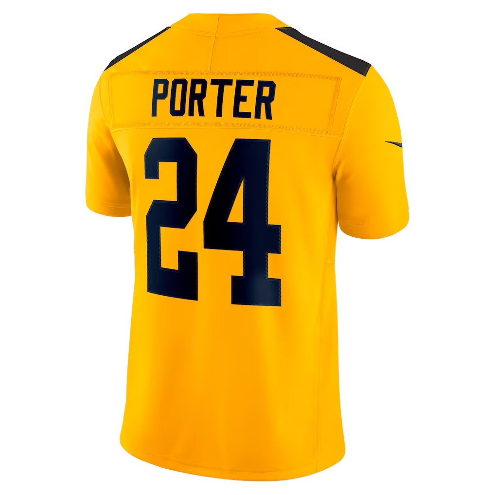 American Football Jersey | P.Steelers #24 Joey Porter Jr. Gold Alternate 1933 Throwback Vapor F.U.S.E. Limited Football Stitched jersey - image 1