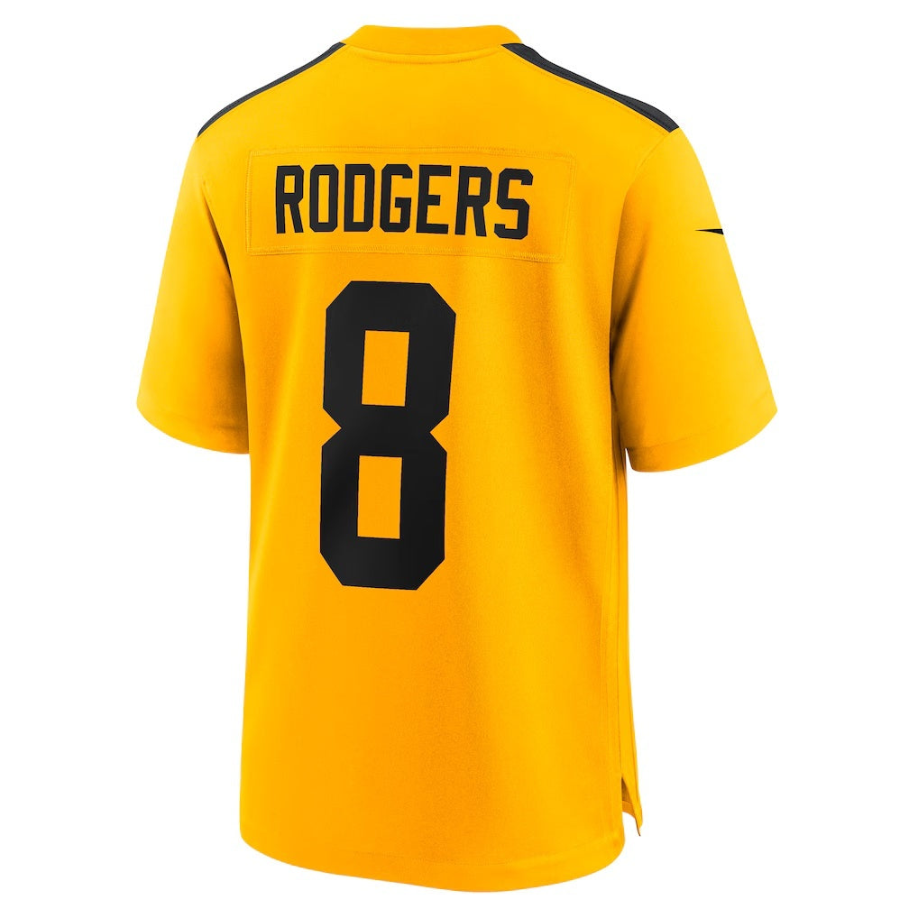 American Football Jersey | P.Steelers #8 Aaron Rodgers Gold Alternate 1933 Throwback Game Jersey - image 1