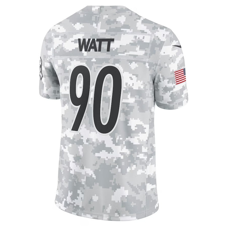 American Football Jersey | P.Steelers #90 T.J. Watt Arctic Camo 2024 Salute to Service Limited Jersey - image 1