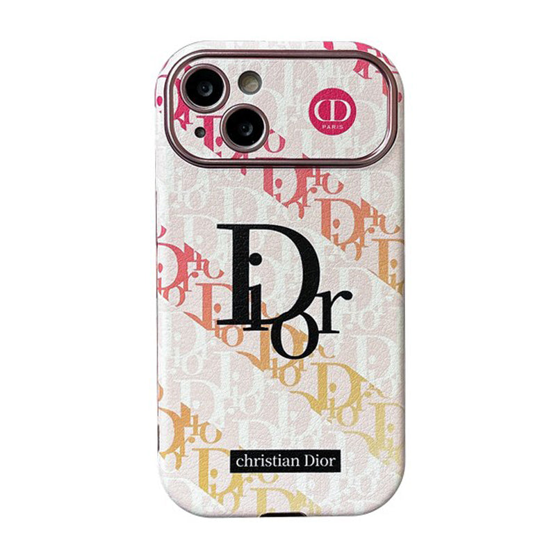 Fashion White & Brown Color Leather iPhone Case - product view 1
