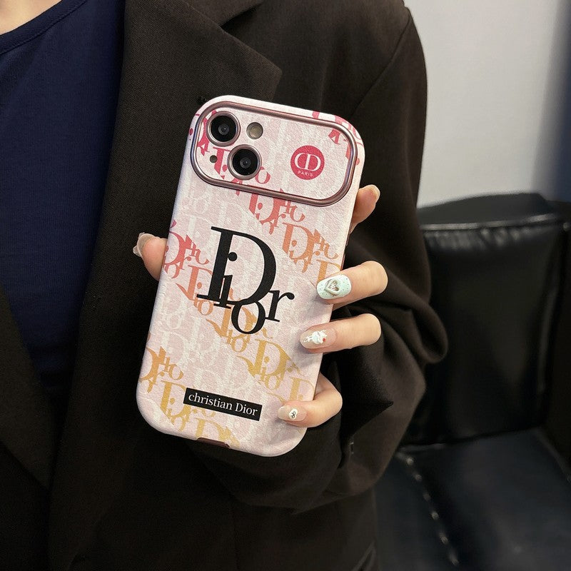 Fashion White & Brown Color Leather iPhone Case - product view 6