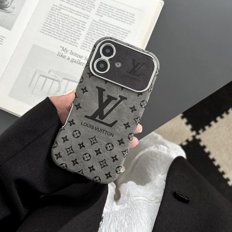 Brown & Black Color Leather iPhone Case - product view 7