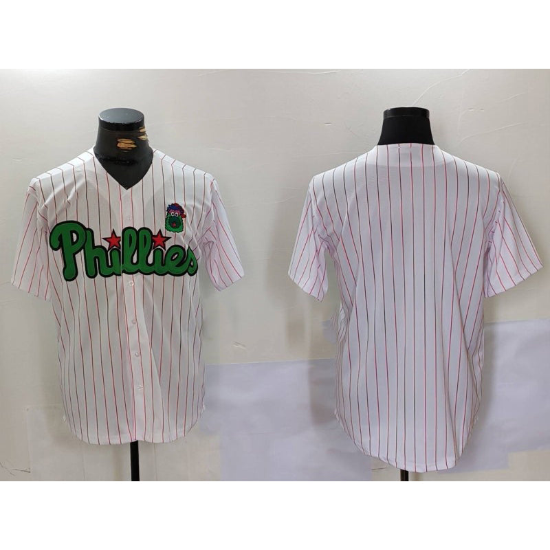 Baseball Jersey | Philadelphia Phillies Blank White Green Stitched - image 1