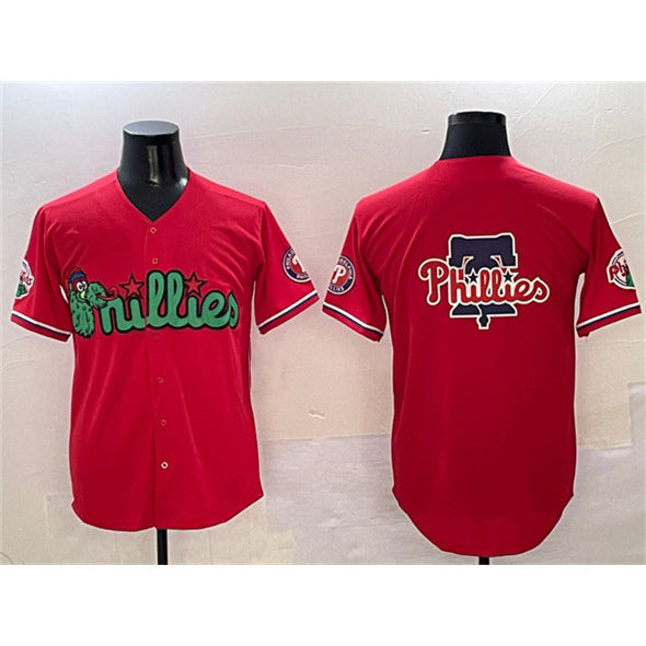 Baseball Jersey | Philadelphia Phillies Team Big Logo Red Phanatic Limited Stitched - image 1
