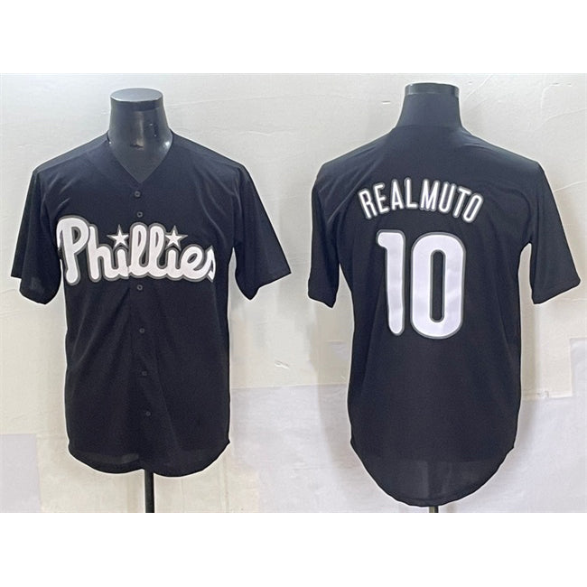 Baseball Jersey | Philadelphia Phillies #10 J.T. Realmuto Black Lights Out Limited Stitched - image 1