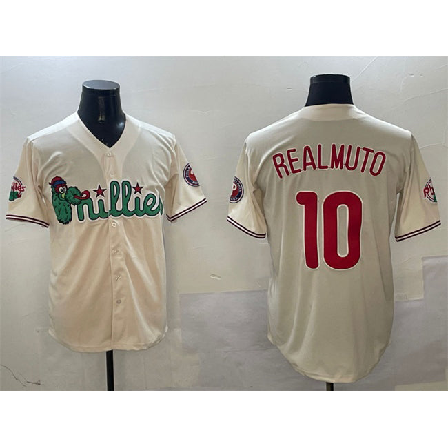 Baseball Jersey | Philadelphia Phillies #10 J.T. Realmuto Cream Phanatic Limited Stitched - image 1
