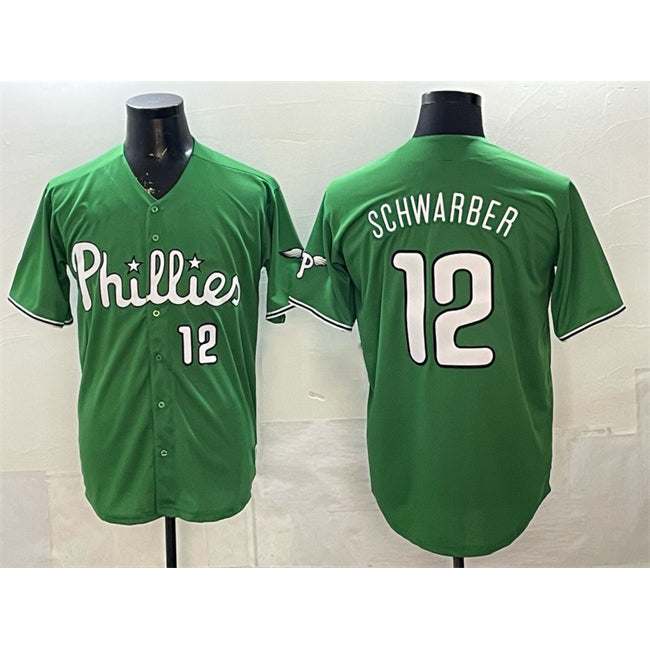Baseball Jersey | Philadelphia Phillies #12 Kyle Schwarber Green Limited Stitched - image 1