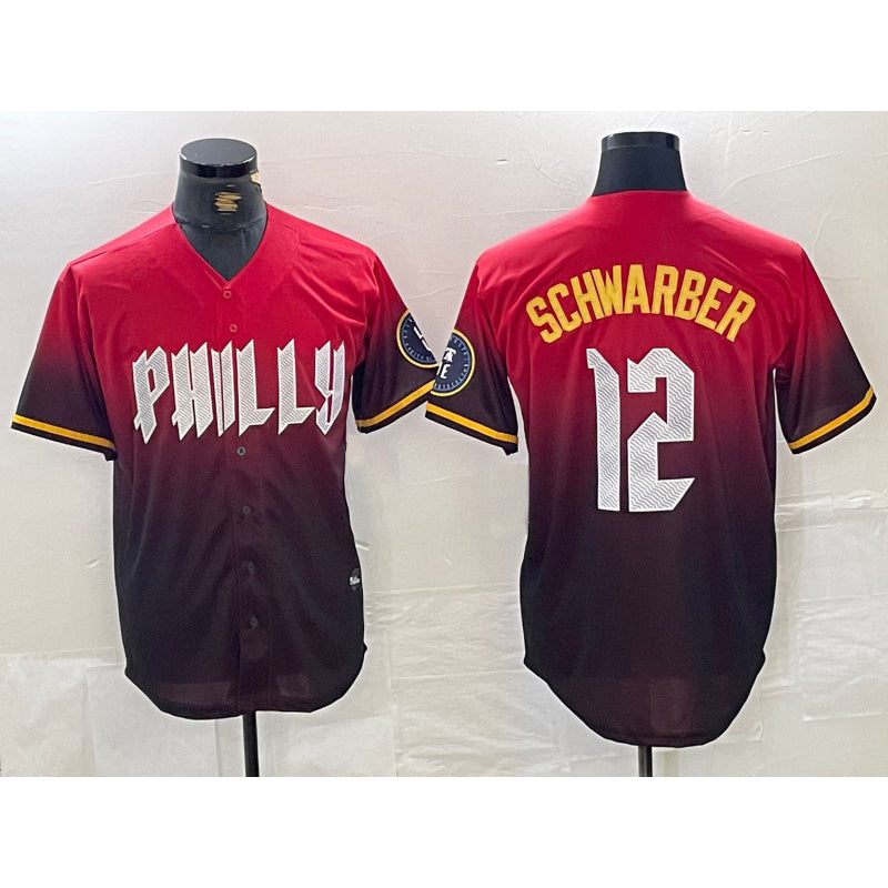 Baseball Jersey | Philadelphia Phillies #12 Kyle Schwarber Red 2024 City Cool - image 1