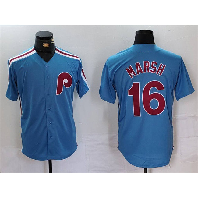 Baseball Jersey | Philadelphia Phillies #16 Brandon Marsh Blue Stitched - image 1