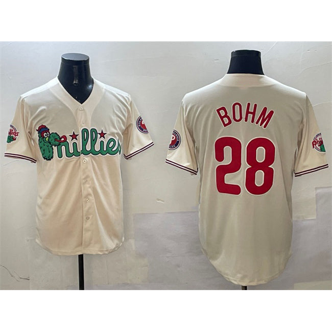 Baseball Jersey | Philadelphia Phillies #28 Alec Bohm Cream Phanatic Limited Stitched - image 1