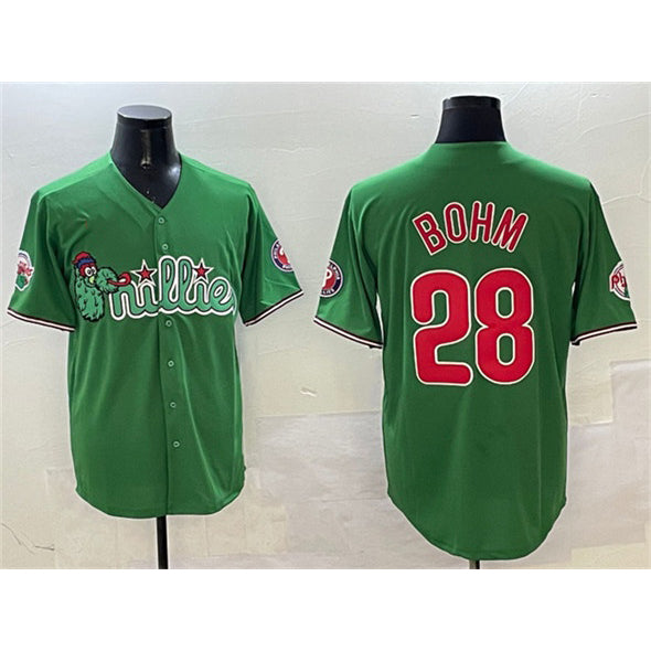 Baseball Jersey | Philadelphia Phillies #28 Alec Bohm Green Phanatic Limited Stitched - image 1