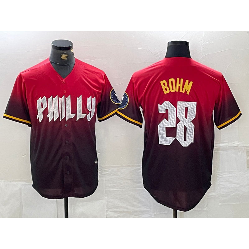Baseball Jersey | Philadelphia Phillies #28 Alec Bohm Red 2024 City Cool - image 1