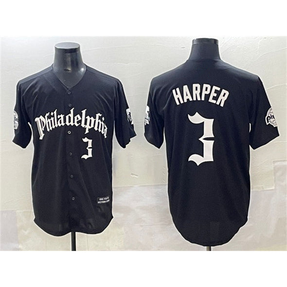 Baseball Jersey | Philadelphia Phillies #3 Bryce Harper Black Gothic Vapor Limited Stitched - image 1