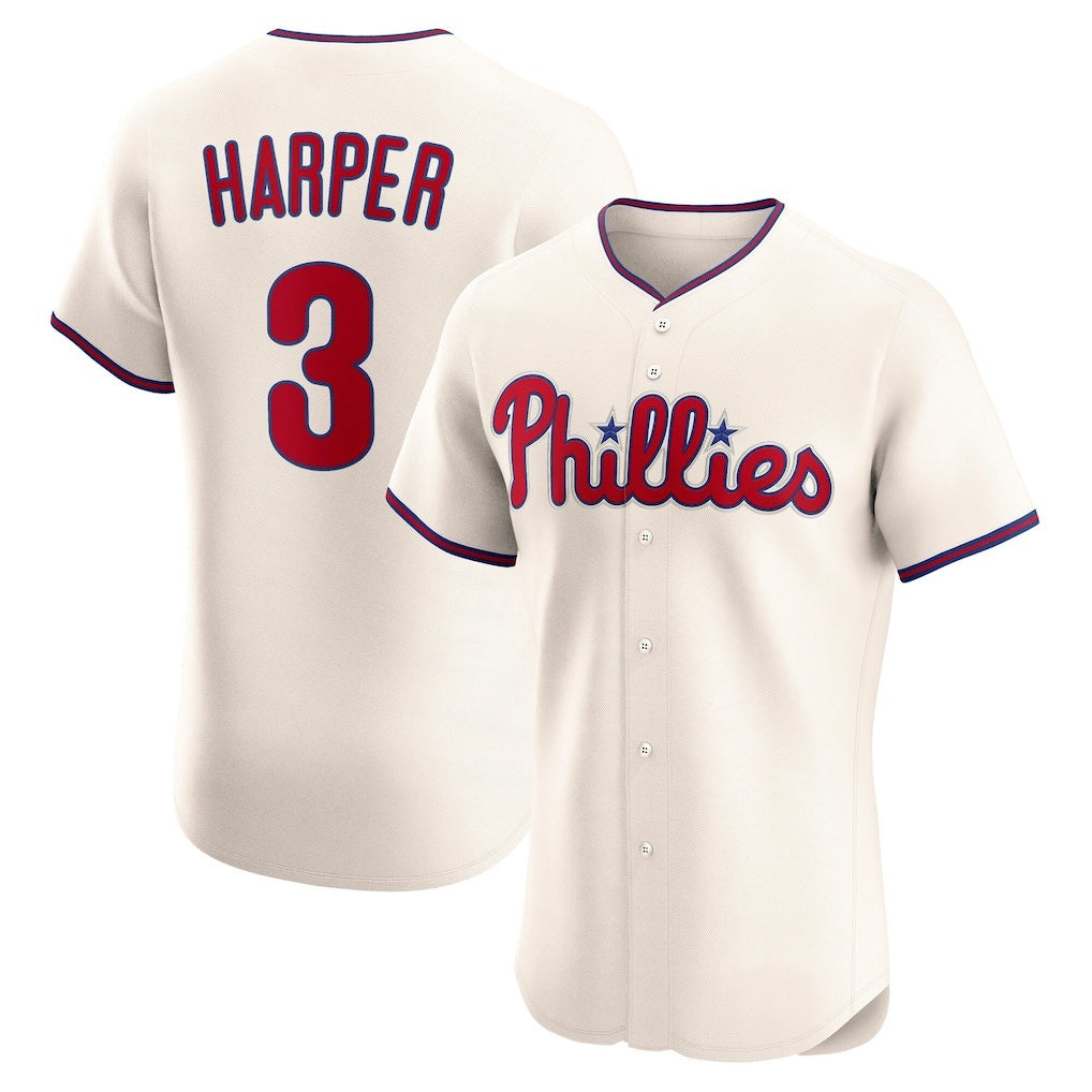 Baseball Jersey | Philadelphia Phillies #3 Bryce Harper Cream Alternate 2 - image 1