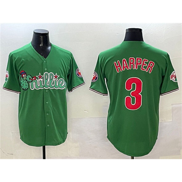 Baseball Jersey | Philadelphia Phillies #3 Bryce Harper Green Phanatic Limited Stitched - image 1