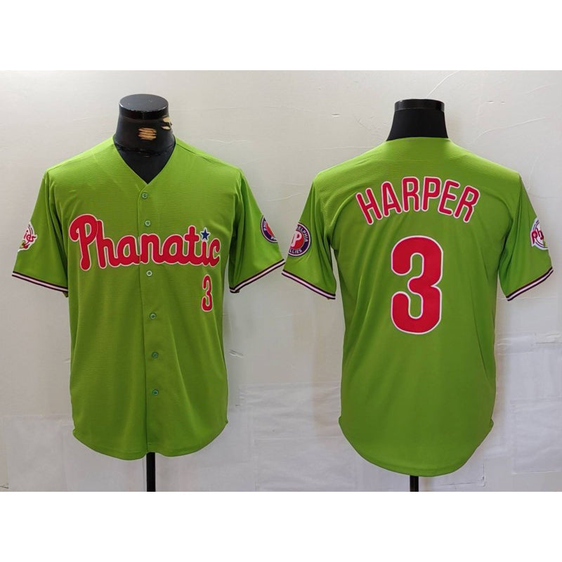 Baseball Jersey | Philadelphia Phillies #3 Bryce Harper Green Stitched Cool - image 1