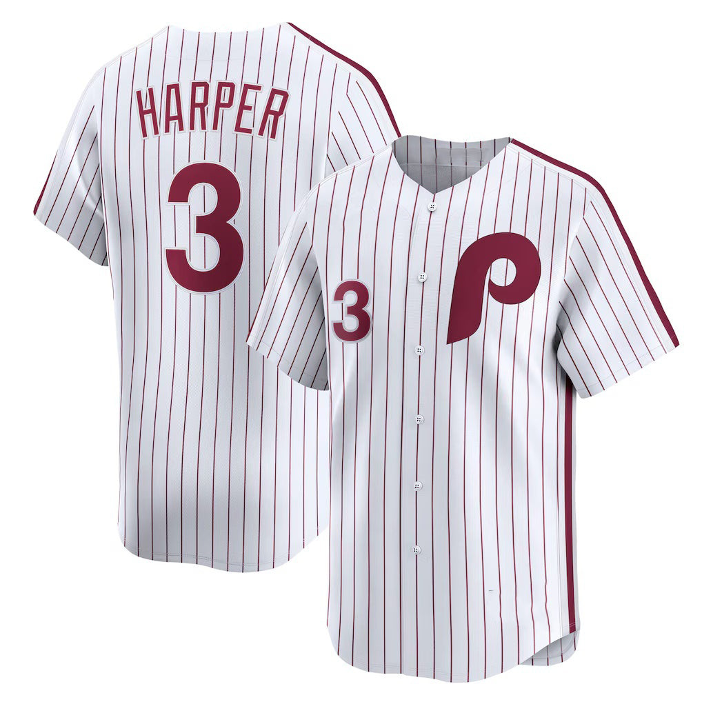Baseball Jersey | Philadelphia Phillies #3 Bryce Harper White Cooperstown Collection Limited - image 1