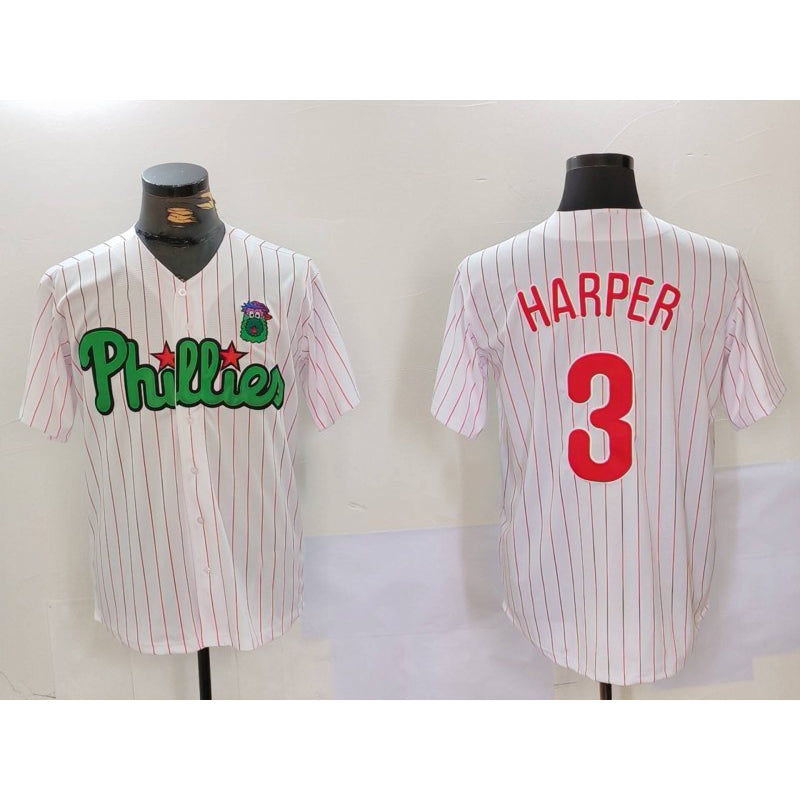Baseball Jersey | Philadelphia Phillies #3 Bryce Harper White Green Stitched - image 1