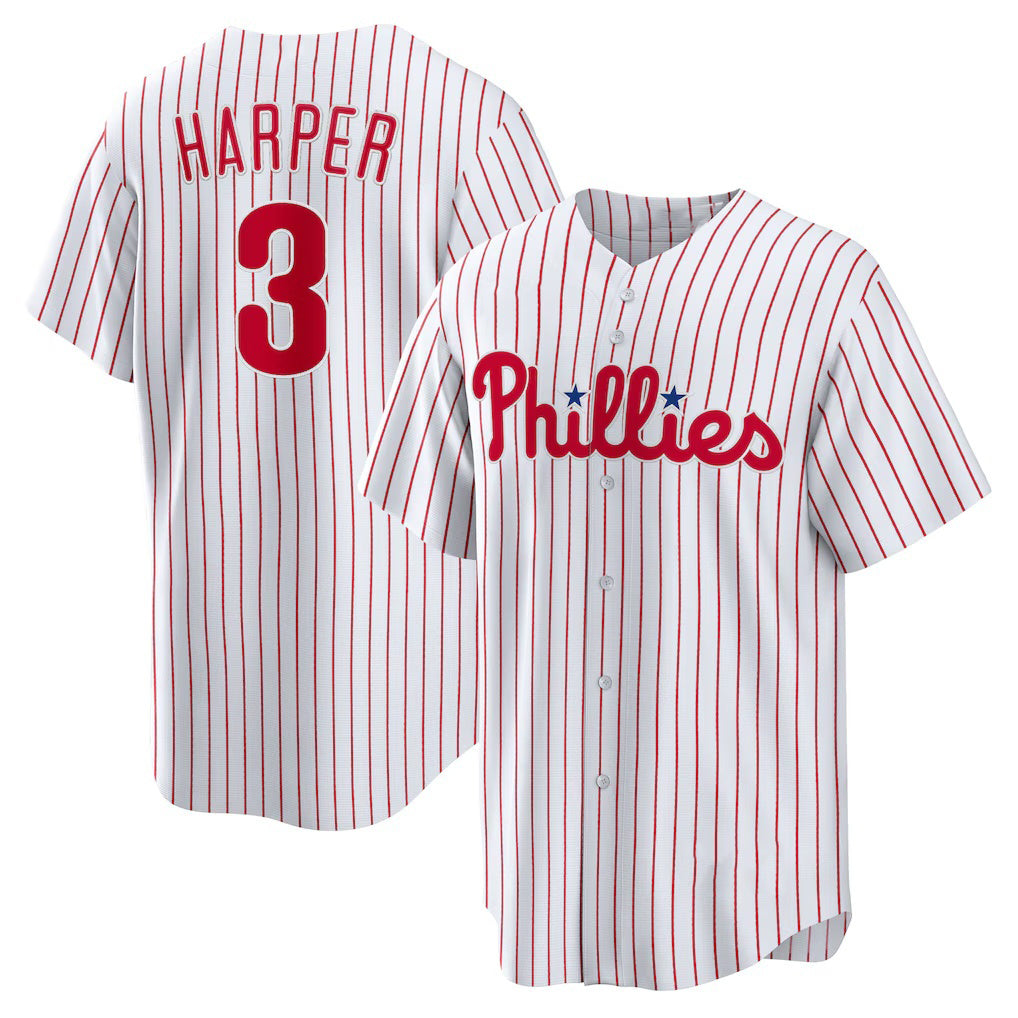 Baseball Jersey | Philadelphia Phillies #3 Bryce Harper White Home Replica Player Name - image 1