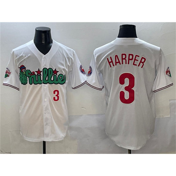 Baseball Jersey | Philadelphia Phillies #3 Bryce Harper White Phanatic Limited Stitched - image 1
