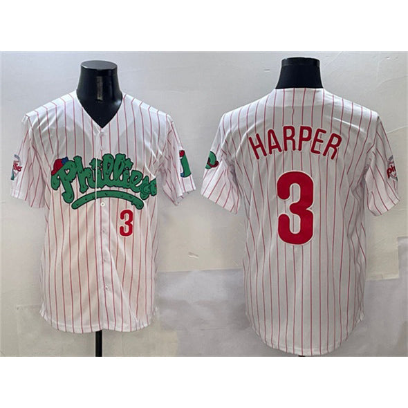 Baseball Jersey | Philadelphia Phillies #3 Bryce Harper White Phanatic Limited Stitched - image 1