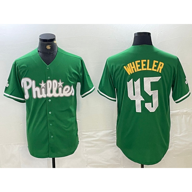 Baseball Jersey | Philadelphia Phillies #45 Zack Wheeler Kelly Green Cool - image 1