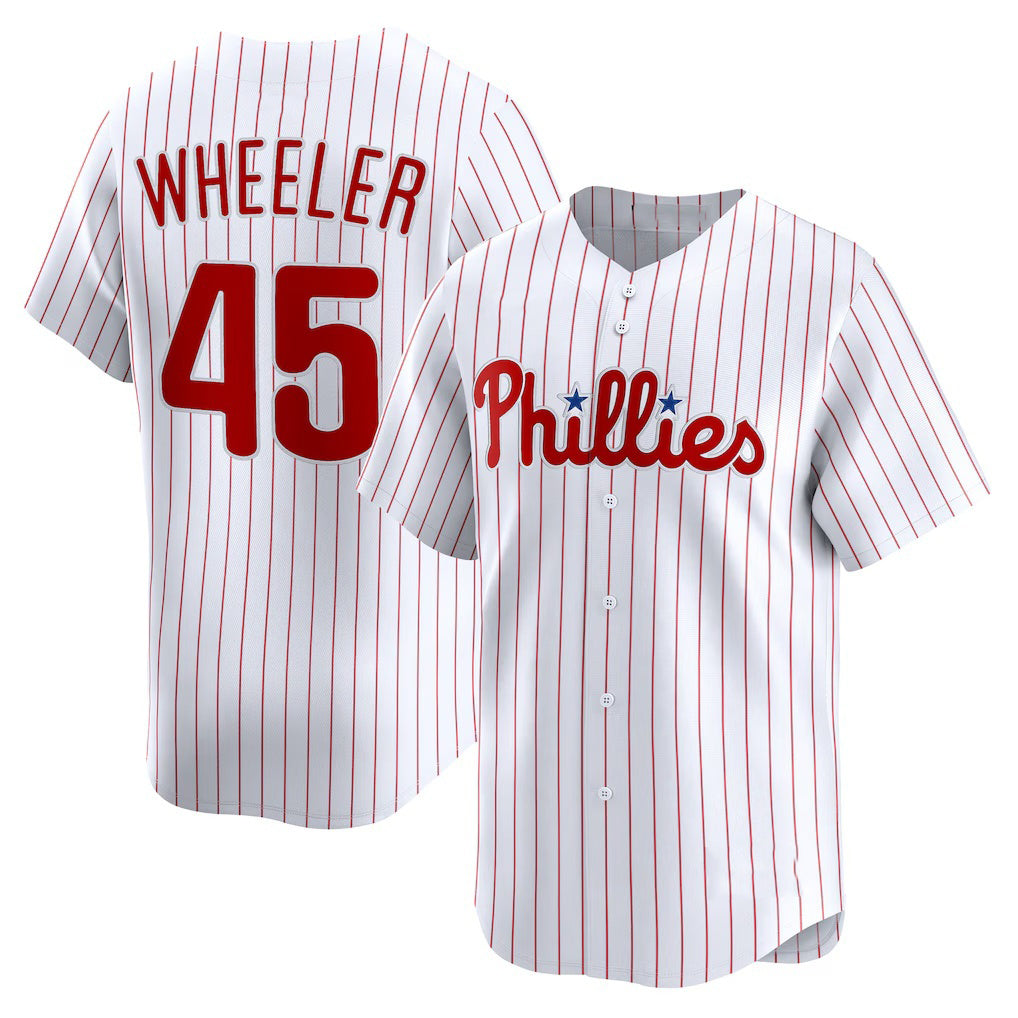 Baseball Jersey | Philadelphia Phillies #45 Zack Wheeler White Home Limited Player - image 1