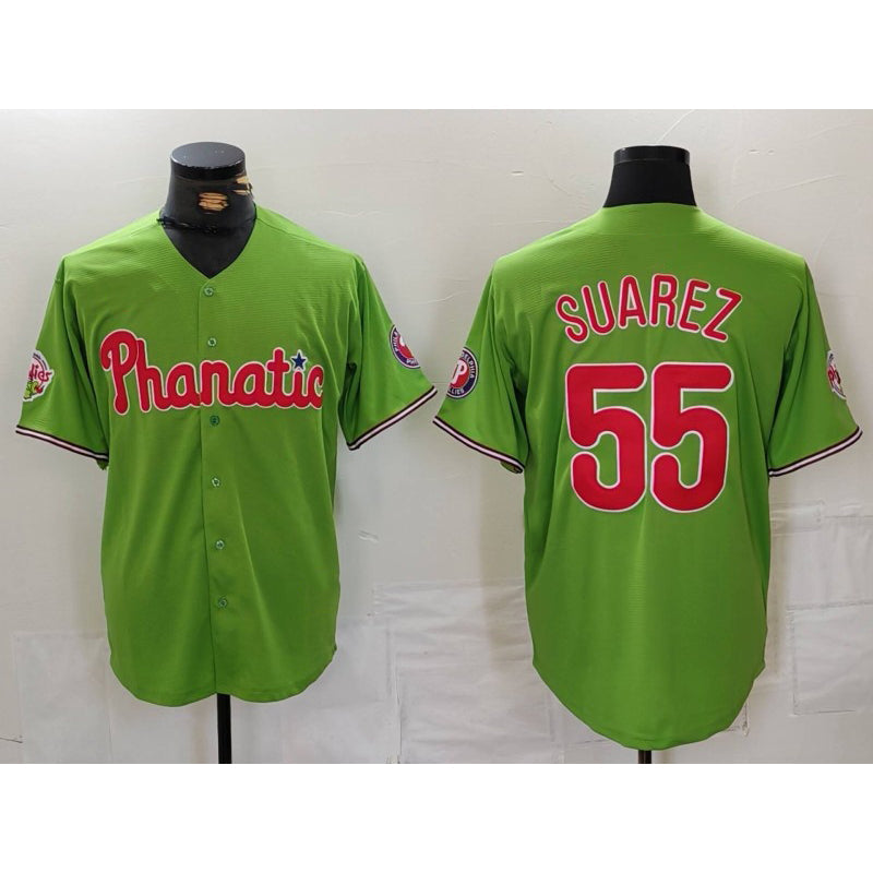 Baseball Jersey | Philadelphia Phillies #55 Ranger Suarez Green With Patch Stitched Cool - image 1