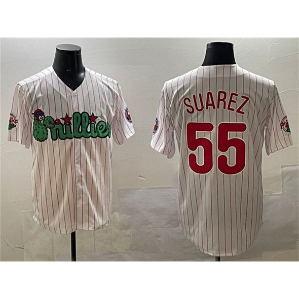 Baseball Jersey | Philadelphia Phillies #55 Ranger Suárez White Phanatic Stitched - image 1