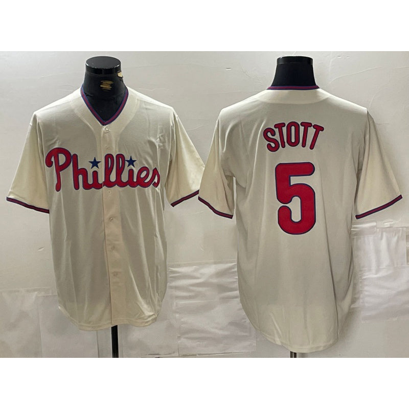 Baseball Jersey | Philadelphia Phillies #5 Bryson Stott Cream Cool - image 1