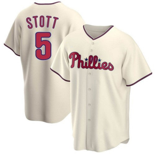 Baseball Jersey | Philadelphia Phillies #5 Bryson Stott Cream Stitched - image 1
