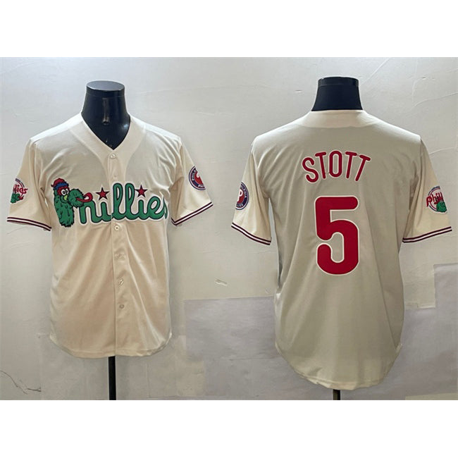 Baseball Jersey | Philadelphia Phillies #5 Bryson Stott Cream Phanatic Limited Stitched - image 1