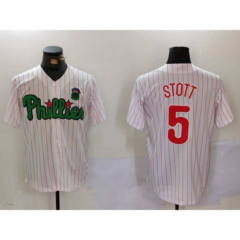 Baseball Jersey | Philadelphia Phillies #5 Bryson Stott White Green Stitched - image 1
