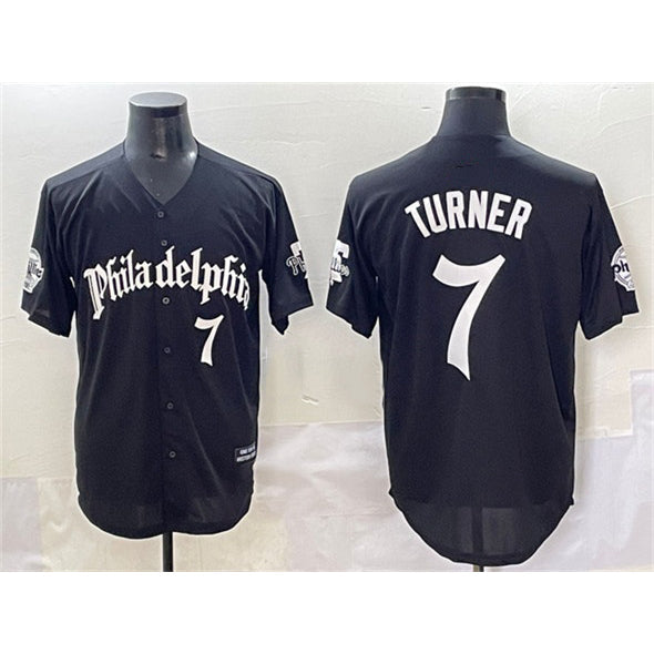 Baseball Jersey | Philadelphia Phillies #7 Trea Turner Black Gothic Vapor Limited Stitched - image 1