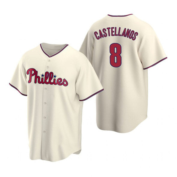 Baseball Jersey | Philadelphia Phillies #8 Nick Castellanos Cream Stitched - image 1