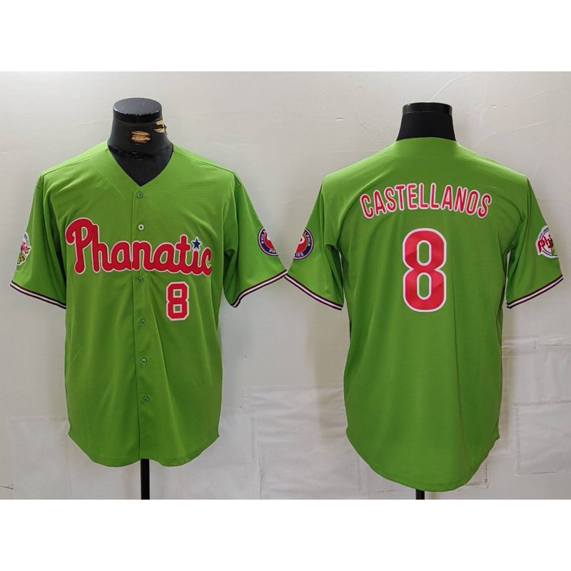 Baseball Jersey | Philadelphia Phillies #8 Nick Castellanos Number Green With Patch Stitched Cool - image 1