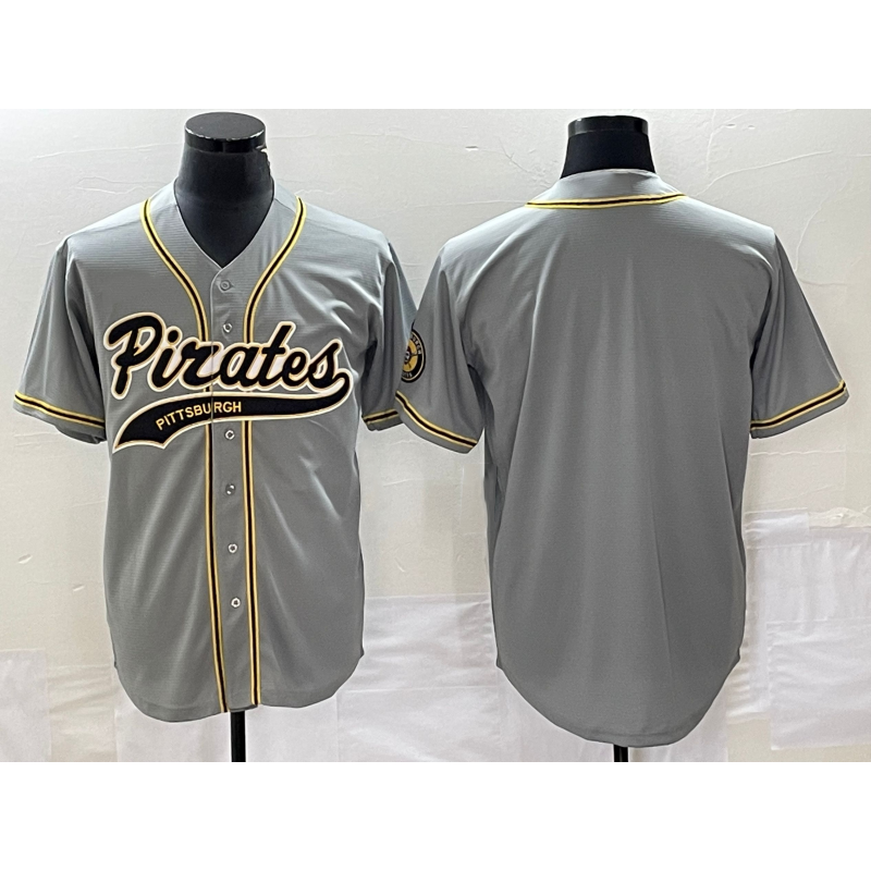 Baseball Jersey | Pittsburgh Pirates Blank Grey Stitched - image 1