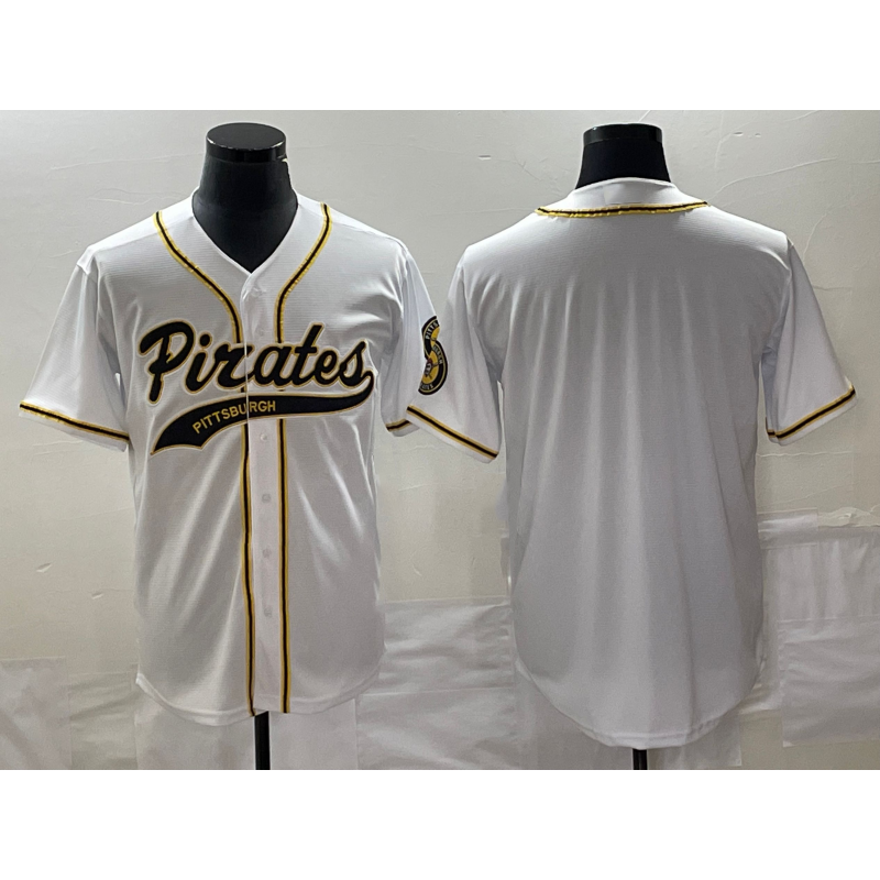 Baseball Jersey | Pittsburgh Pirates Blank White Stitched - image 1